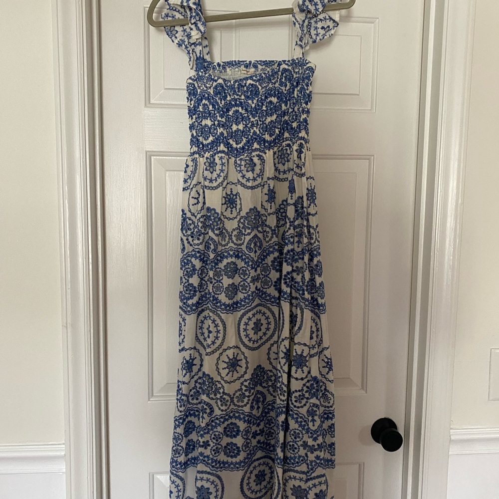Smocked midi dress